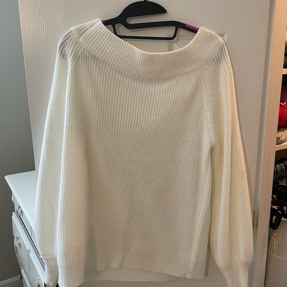 White off-the-shoulder sweater, never worn